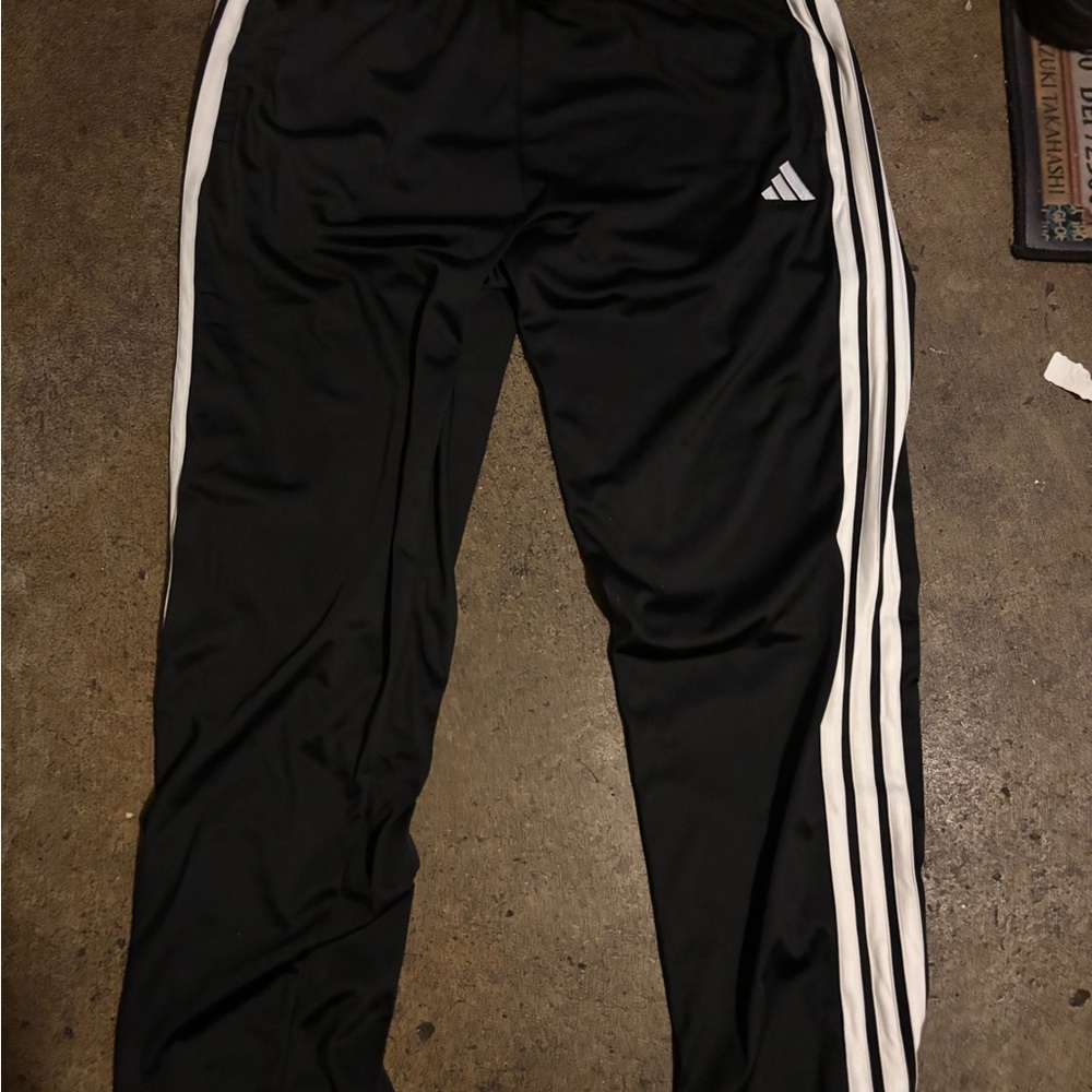Adidas Men’s Black Sweatpants with White Accents